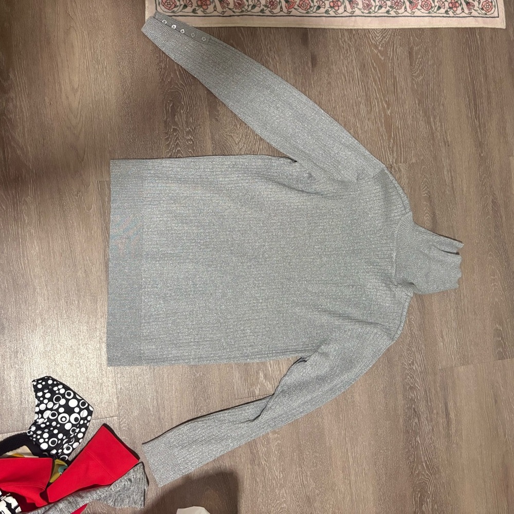 Women’s Sparkle Turtleneck Sweater - Light Gray